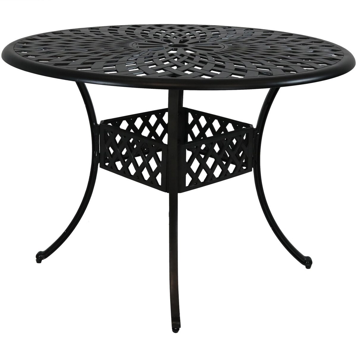 Ultimate Patio 41 1/2-Inch Round Cast Aluminum Outdoor Patio Table W/ Crossweave Design