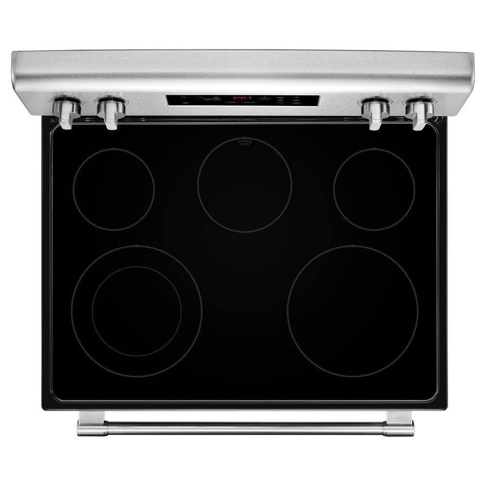 Maytag 5.3 cu. ft. Electric Range with Shatter-Resistant Cooktop in Fingerprint Resistant Stainless Steel MER6600FZ