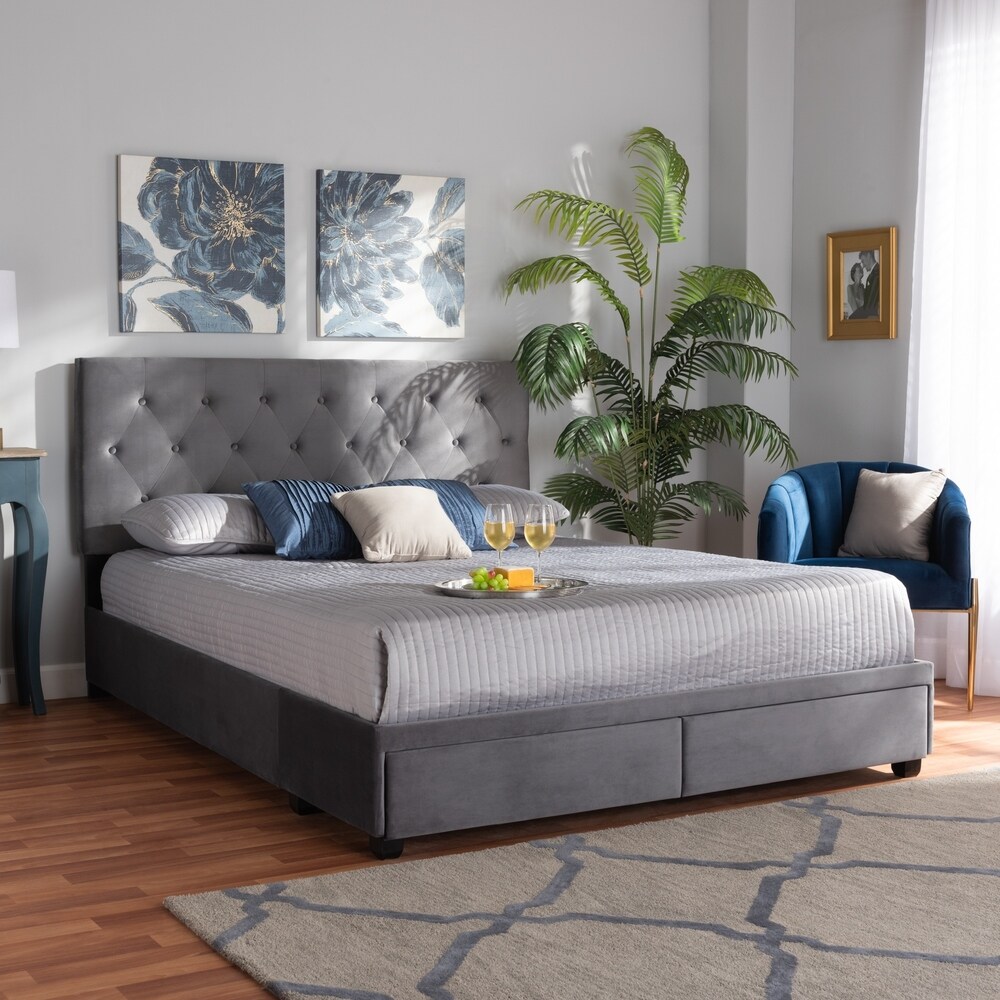 Caronia Modern and Contemporary Upholstered Platform Storage Bed