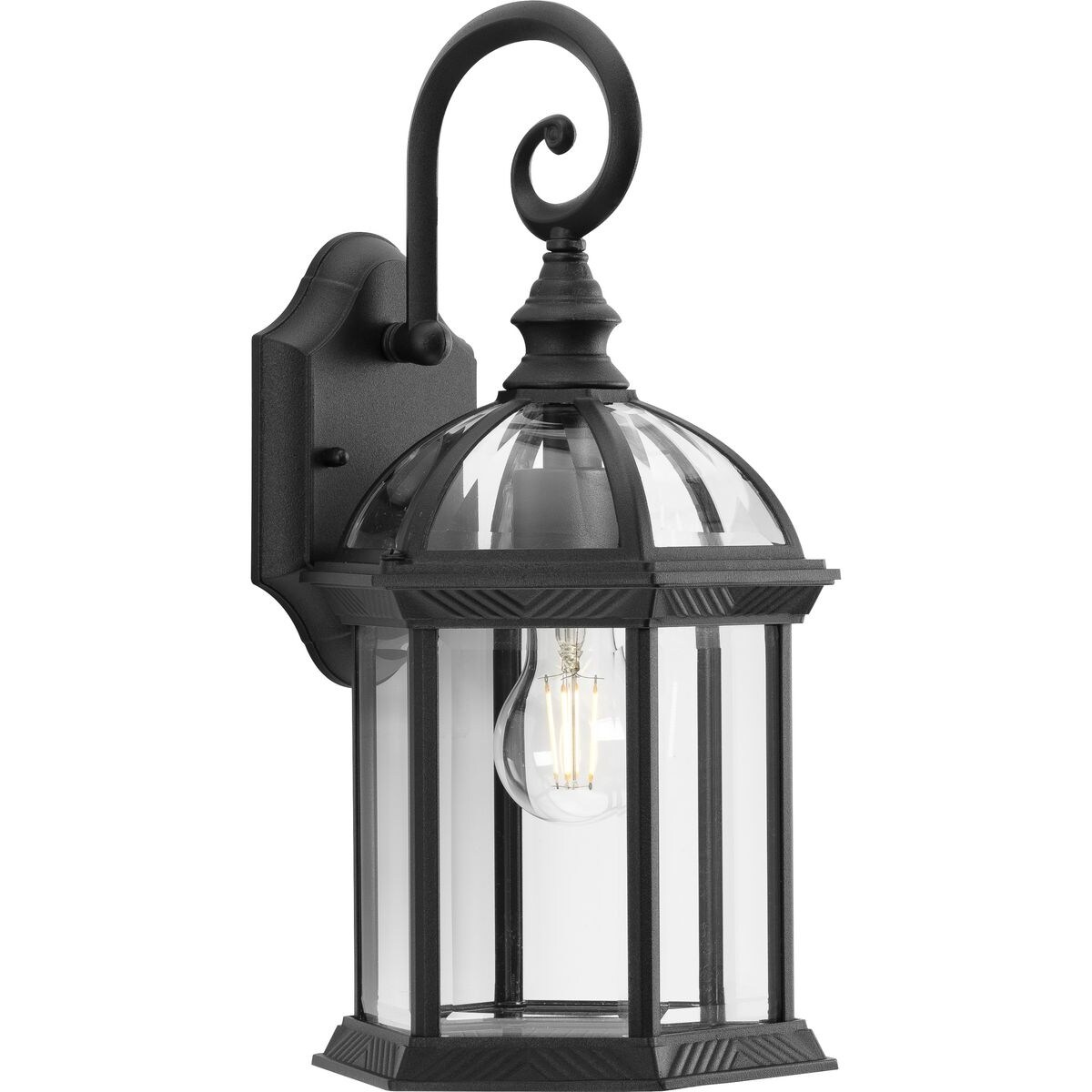 Dillard Collection One-Light Textured Black Outdoor Wall Lantern - 8.12 in x 7.87 in x 15.5 in Shopping - The Best Deals on Outdoor Wall Lanterns | 39575321