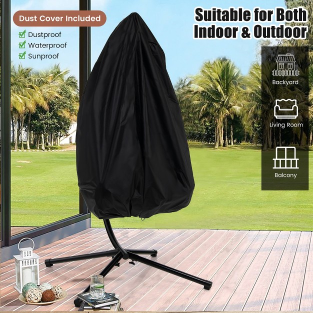 Tangkula Swing Egg Chair Hanging Basket Chair W stand Waterproof Cover amp Cushion
