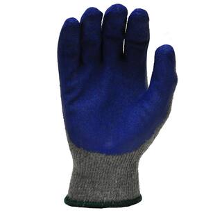 G  F Products Large Blue Latex Palm and Finger Crinkle Pattern Rubber Coated Gloves (120-Case) 1511L-10