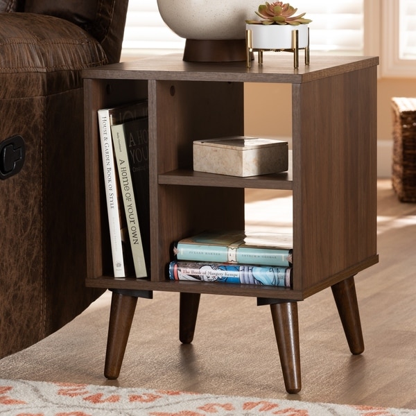 Carson Carrington Bankekind Modern Walnut Wood End Table