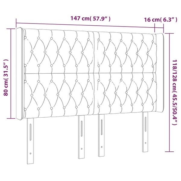 vidaXL LED Headboard Dark Gray/Light Gray Fabric - - 37455511