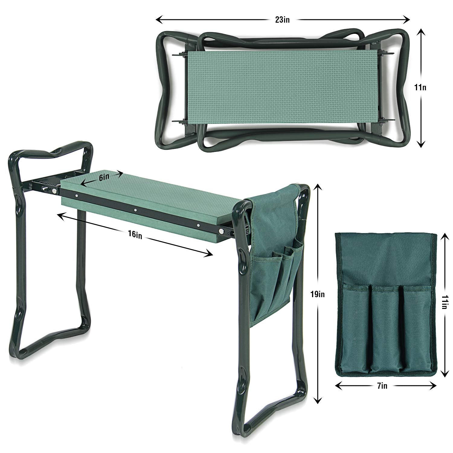 Garden Kneeler And Seat - Protects Your Knees, Clothes From Dirt & Grass Stains - Foldable Stool For Ease Of Storage