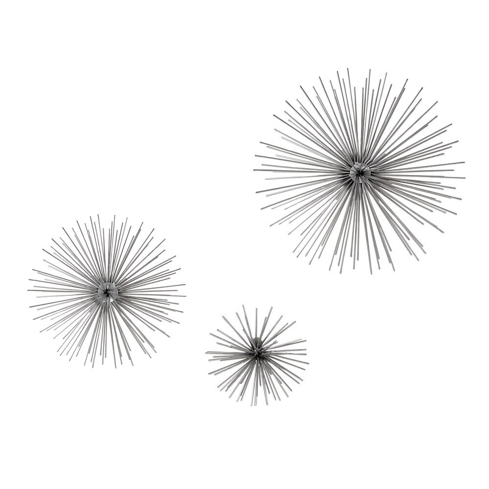 Contemporary Modern Starburst Metal Wall Sculptures Set of 3