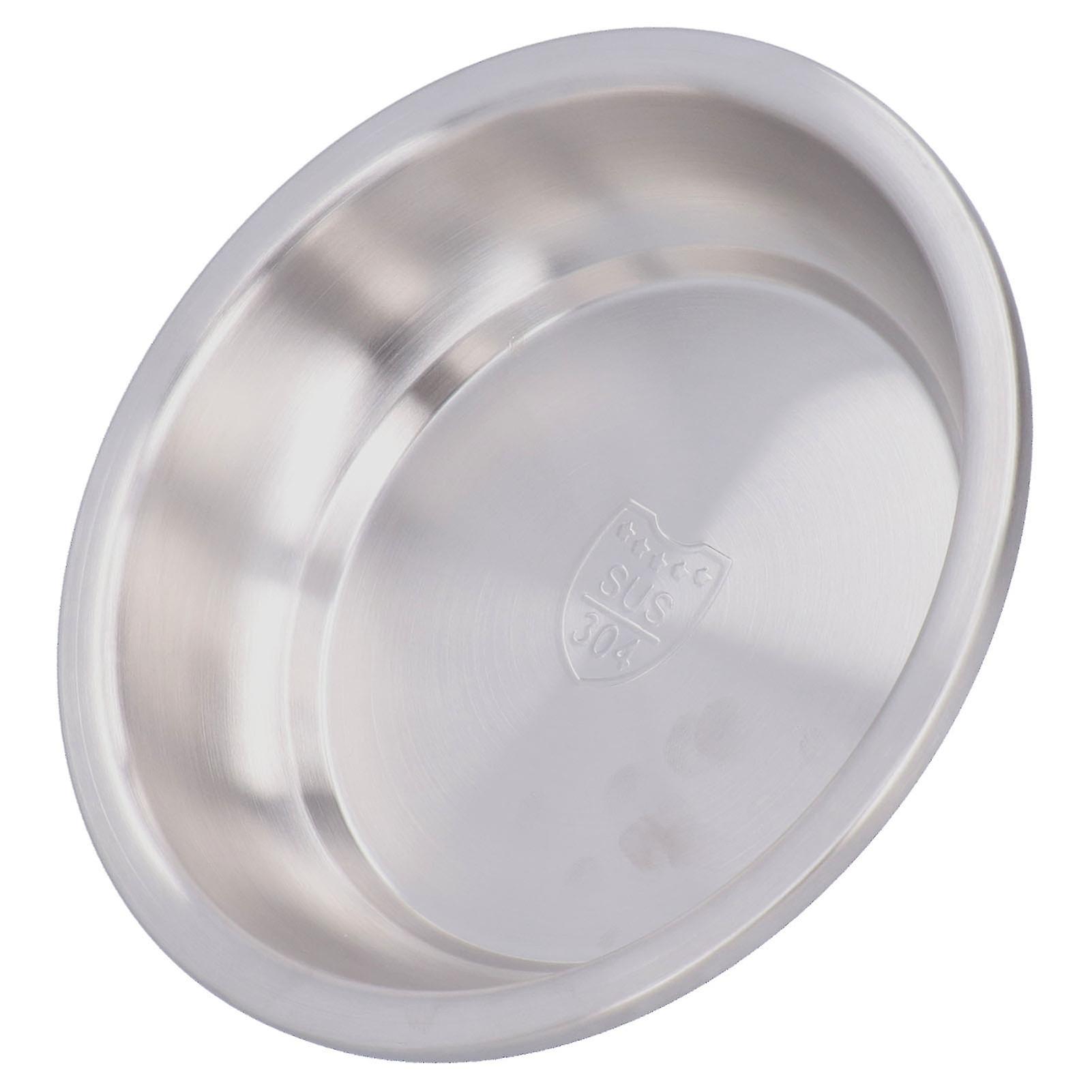 Stainless Steel Plate 304 Food Grade Material Stainless Steel Rounded Deepen Dish for Eating22cm/8.7in