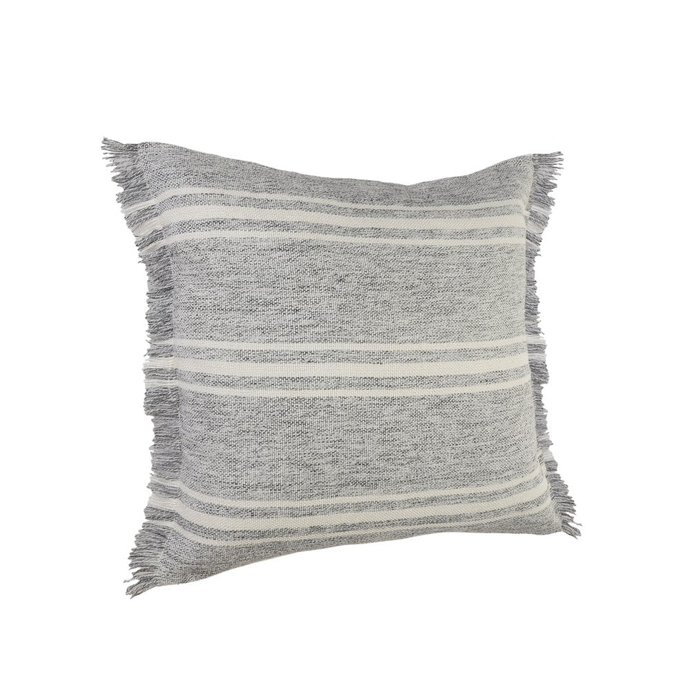 Ox Bay Farmhouse Stripe Fringe Indoor/Outdoor Throw Pillow, 24