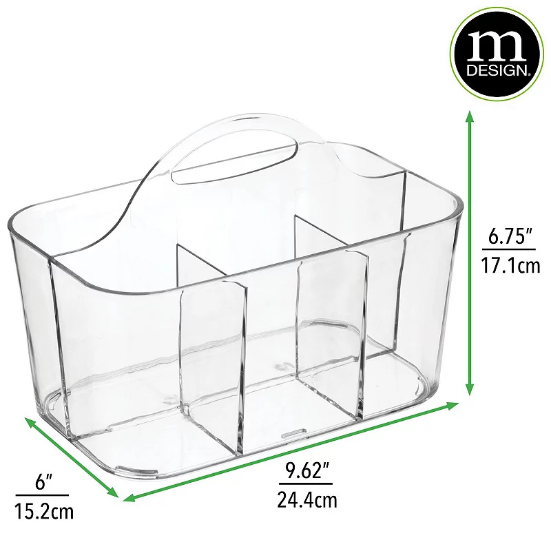 mDesign Plastic Kitchen Cutlery Caddy Storage Organizer Bin Tote - 2 Pack