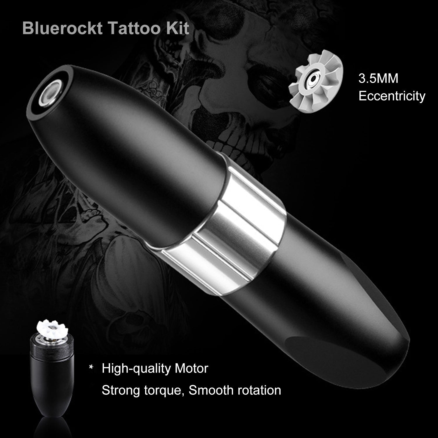 Bluerockt Tattoo Kit BTK04 With Wireless Power Supply For Tattoo Beginner