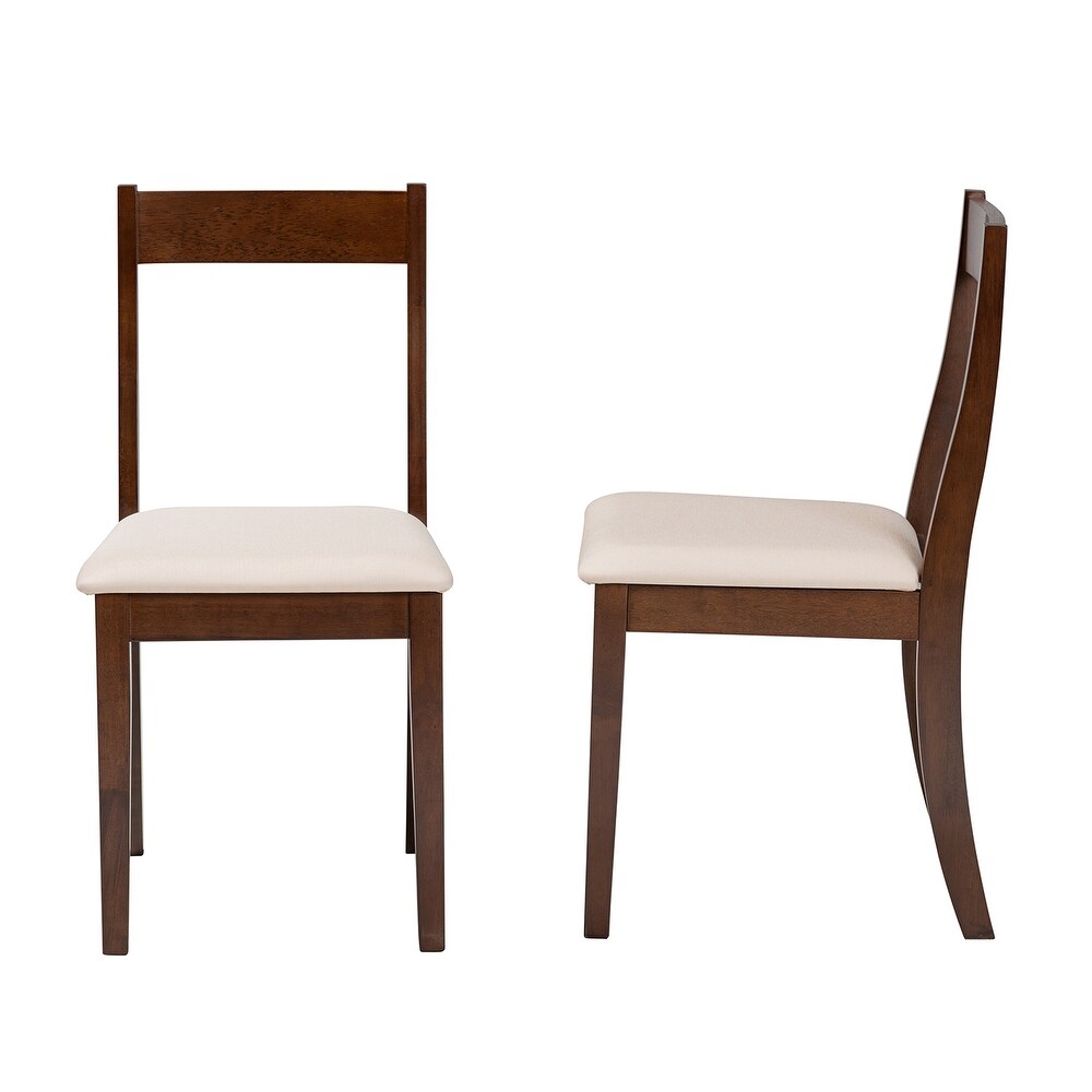 Carola Mid Century Modern Dark Brown Finished Wood 2 Piece Dining Chair Set