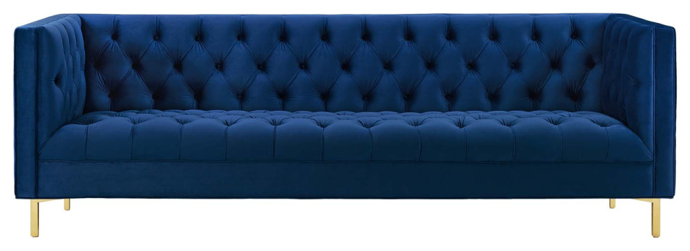 Modway Delight Tufted Button Performance Velvet Sofa   Contemporary   Sofas   by Uber Bazaar  Houzz