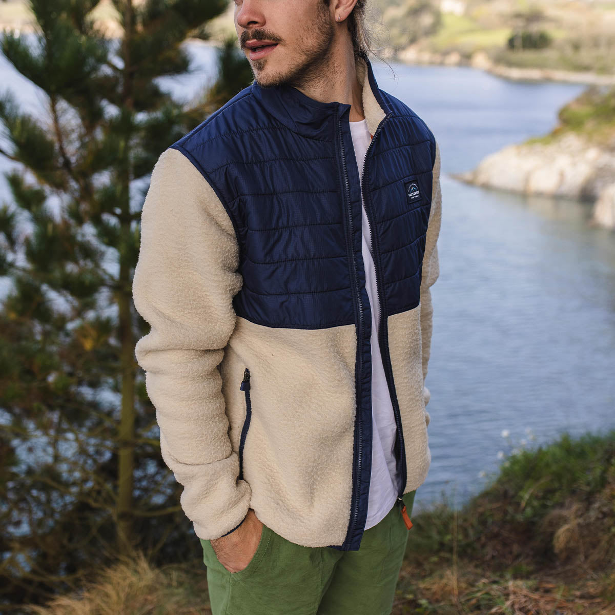 Fogtrail Full Zip Recycled Sherpa Fleece - Oatmeal