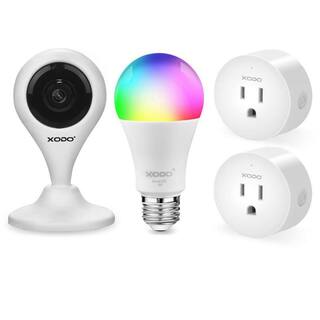 Xodo Smart Home Security Surveillance Kit with 1080p Camera 60-Watts Smart BulbSmart Home Plug App ControlledEasy install PK3