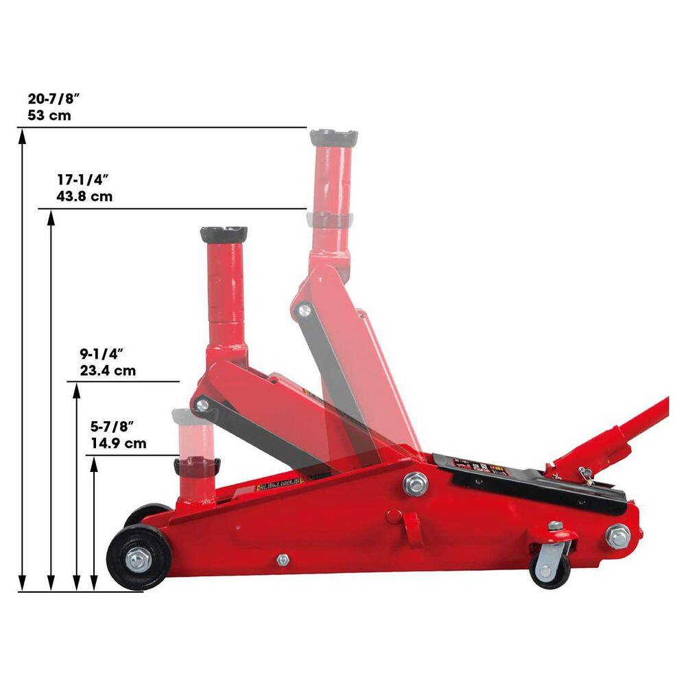 Big Red 3-Ton Trolley Floor Jack with Saddle Extension Adapter T83006