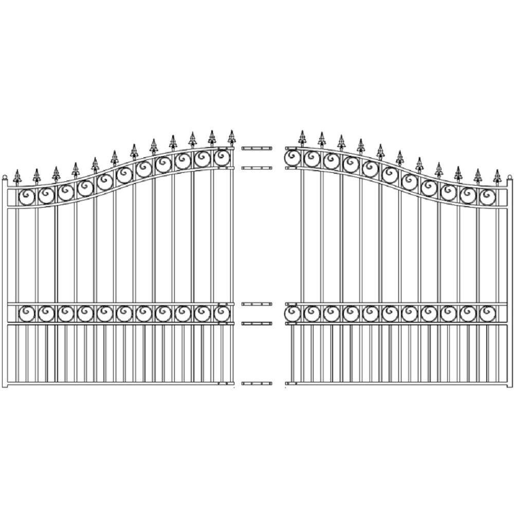 ALEKO London Style 18 ft. x 6 ft. Black Steel Single Slide Driveway Fence Gate DG18LONSSL-HD