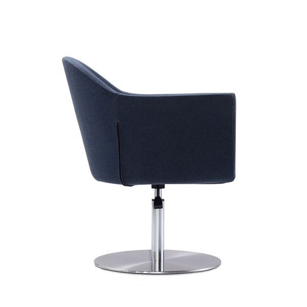 Voyager Swivel Adjustable Accent Chair in Smokey Blue and Brushed Metal