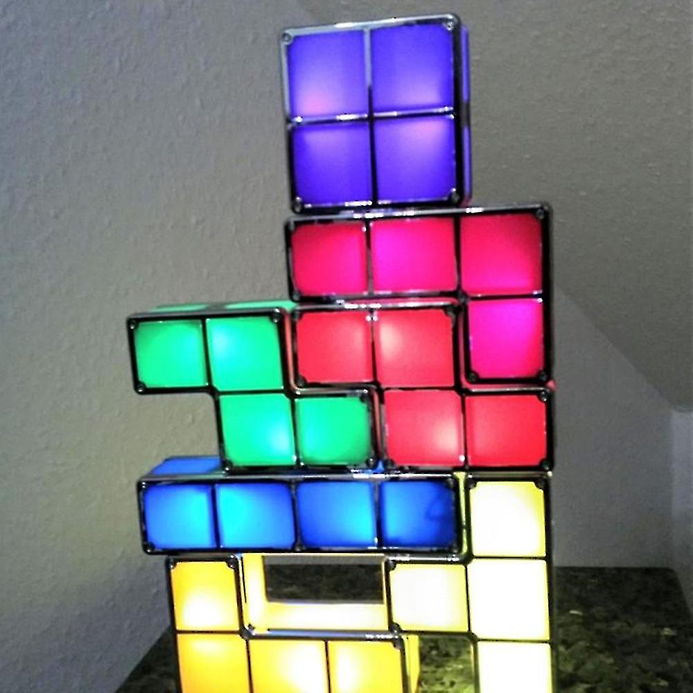 Miman Upgrade Diy Tetris Night Light Colorful Stackable Tangram Puzzles Table Lamp Led 7 Color Square Lamp Bar Window Atmosphere Lamp