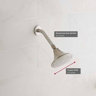 KOHLER Forte 1-Spray 5.5 in. Single Wall Mount Fixed Shower Head in Vibrant Brushed Nickel K-R10282-BN