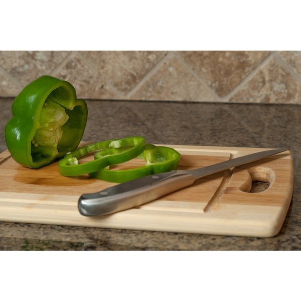 3-piece Cutting Board Set - Organic Bamboo Cutlery Chopping Board Set with Drip Groove