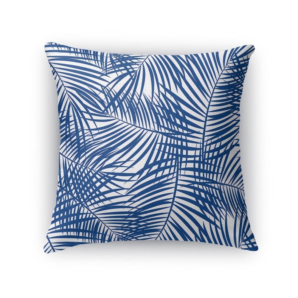 PALM PLAY BLUE ON WHITE Accent Pillow By Kavka Designs