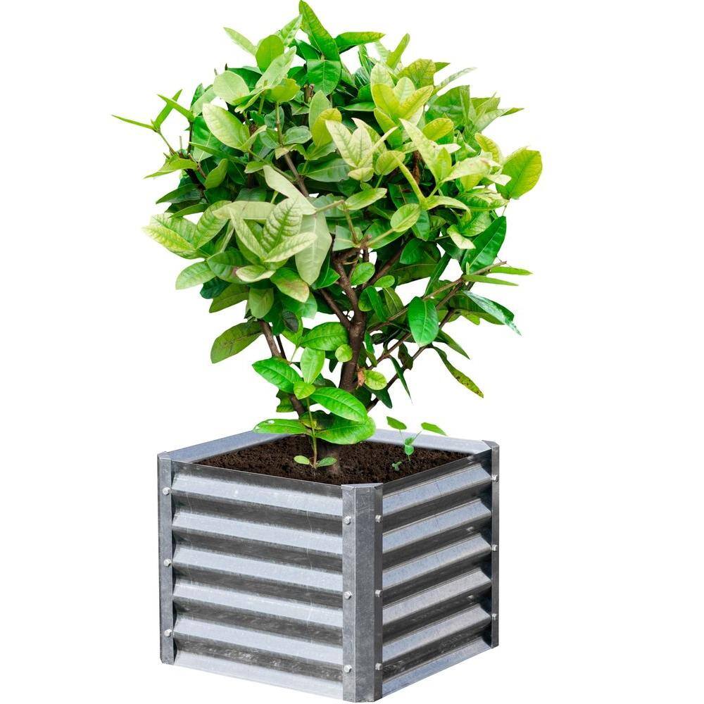 EarthMark Alto Series 22 in. x 22 in. x 17 in. Square Galvanized Metal Planter MGB-H041