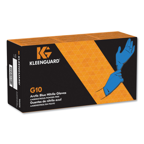 KleenGuard G10 Nitrile Gloves， Artic Blue， X-Large， 180/Box (90099)