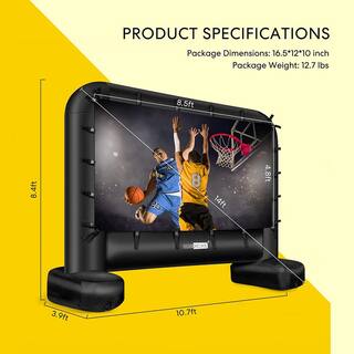 VIVOHOME 168 in. IndoorOutdoor Inflatable Mega Movie Projector Screen with Carry Bag X001V0H1M9