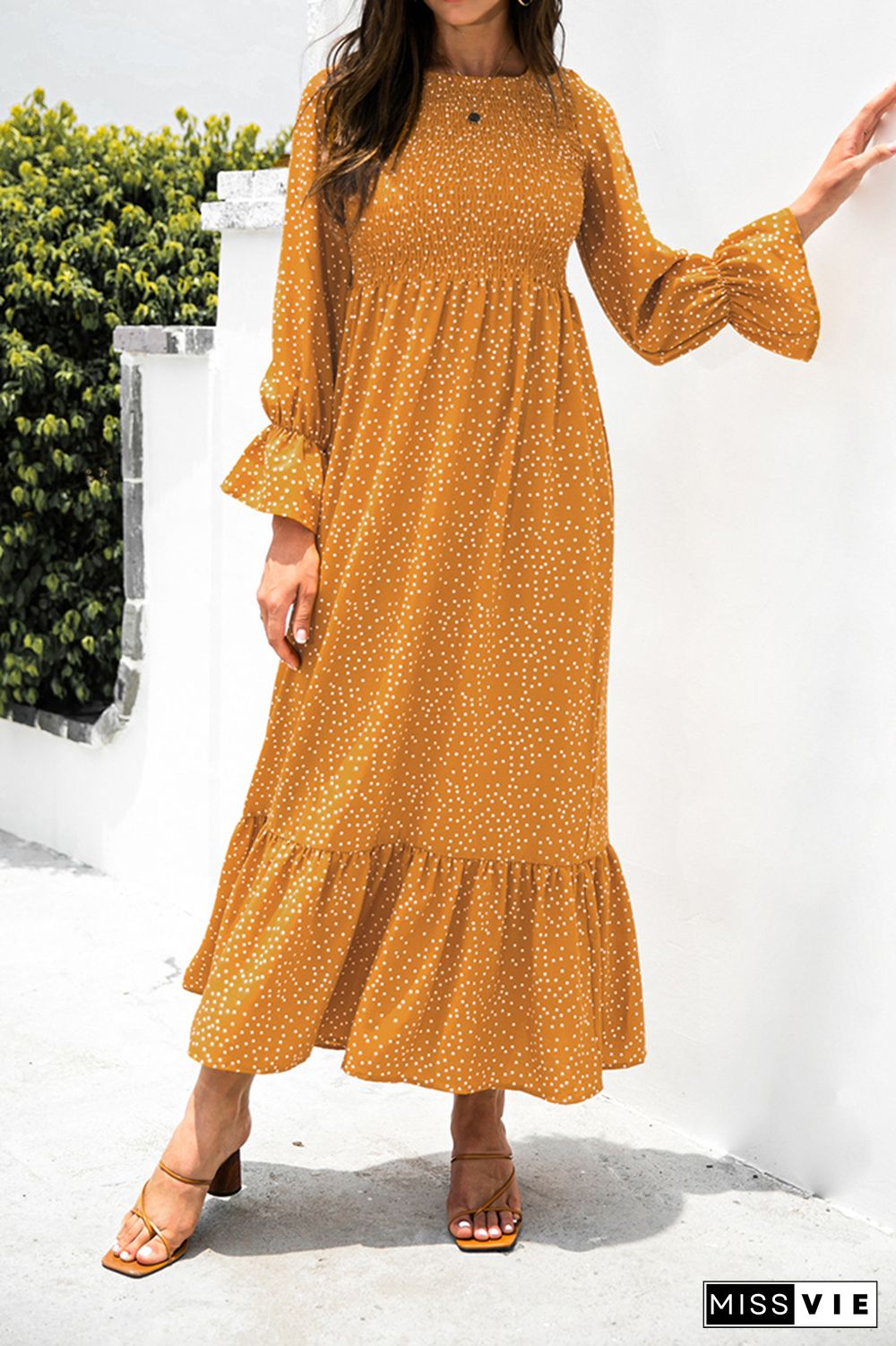 Floral Print Long Sleeve Dress Women Wholesale