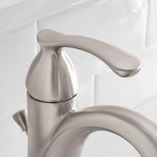 Glacier Bay Edgewood Single Hole Single-Handle High-Arc Bathroom Faucet in Brushed Nickel HD67192W-6004