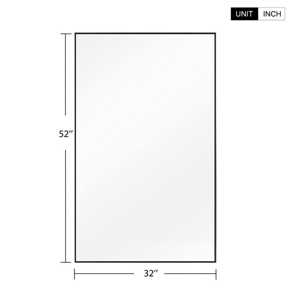 NEUTYPE 51 in. x 31 in. Large Modern Rectangle Metal Framed Bathroom Vanity Mirror JJ00940AAF