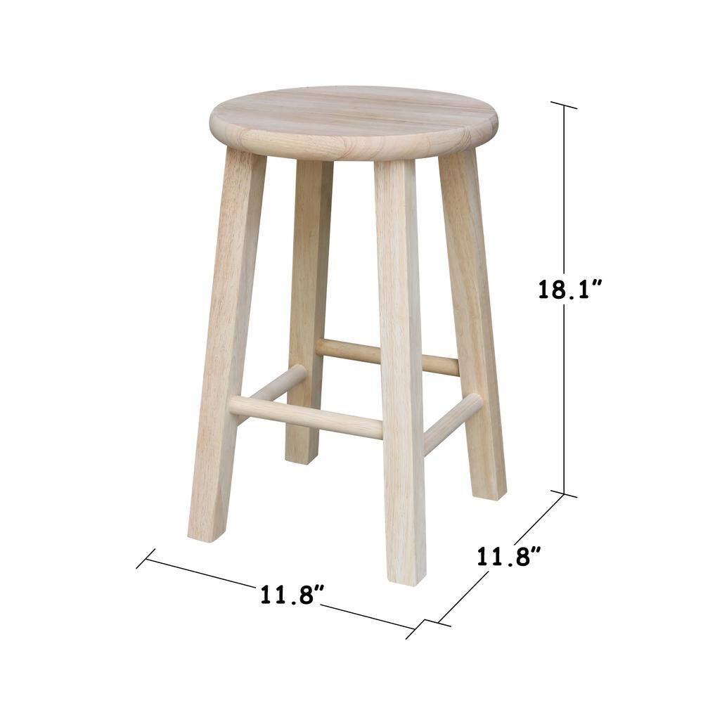 International Concepts 18 in. Unfinished Wood Bar Stool 1S-518