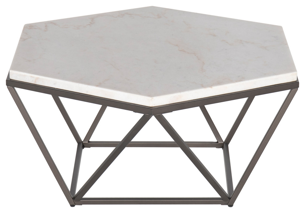 Corvus White Marble Top Cocktail Table   Transitional   Coffee Tables   by Steve Silver  Houzz