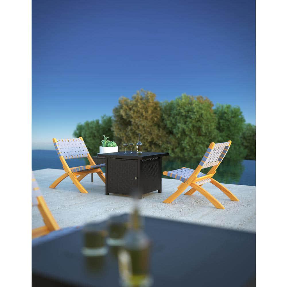 Patio Sense Sava Gray Wood Folding Lawn Chair