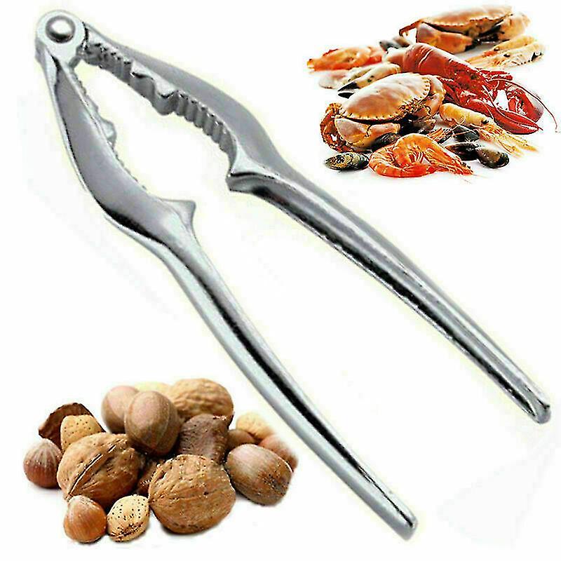 Easy To Use Nut Cracker Sheller Walnut Convenient Plier V4i0 Almond Walnut.(silver)(1pcs)