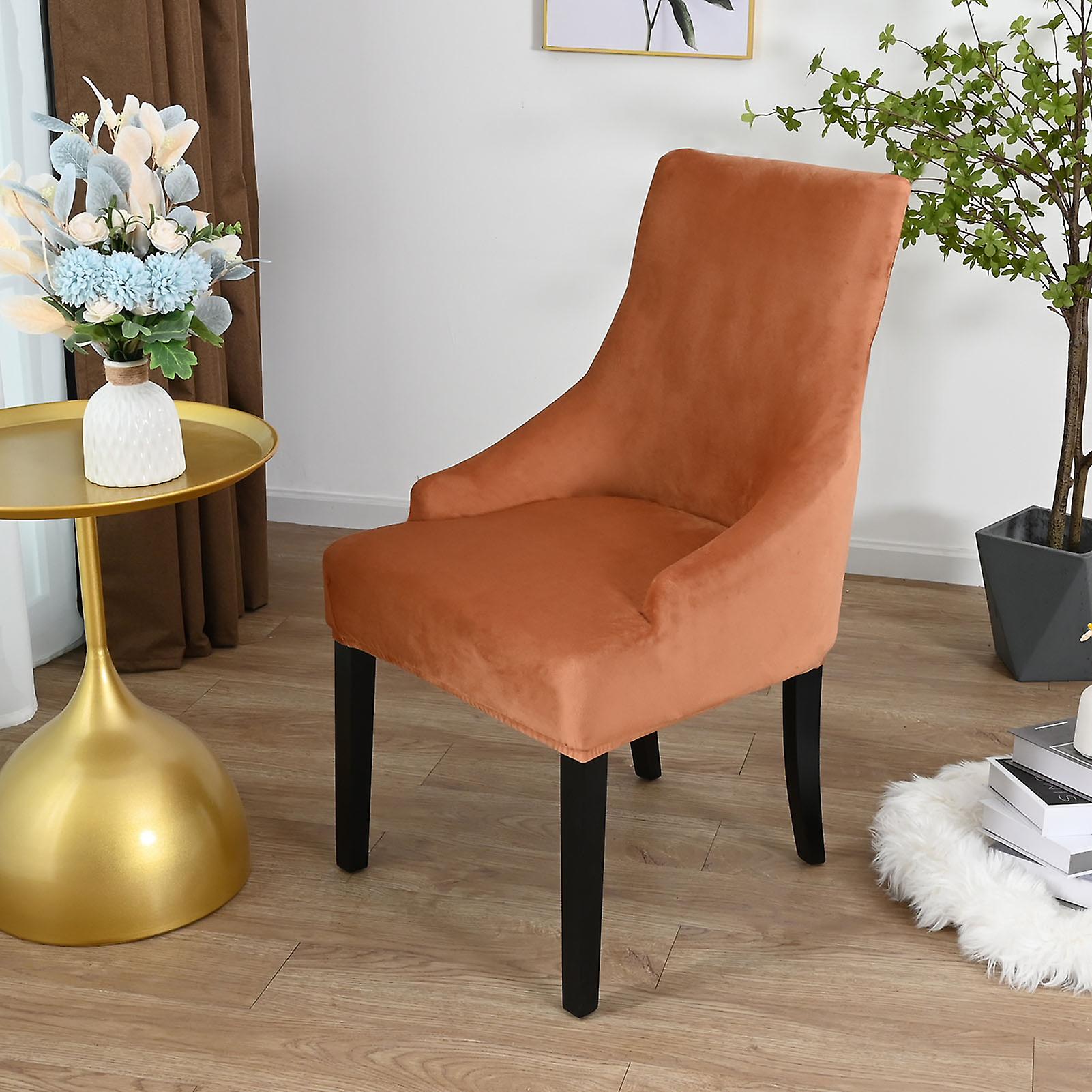 Camel Chair Cover Velvet Chair Slipcovers Removable Washable Soft Dining Chair Protector Cover Camel