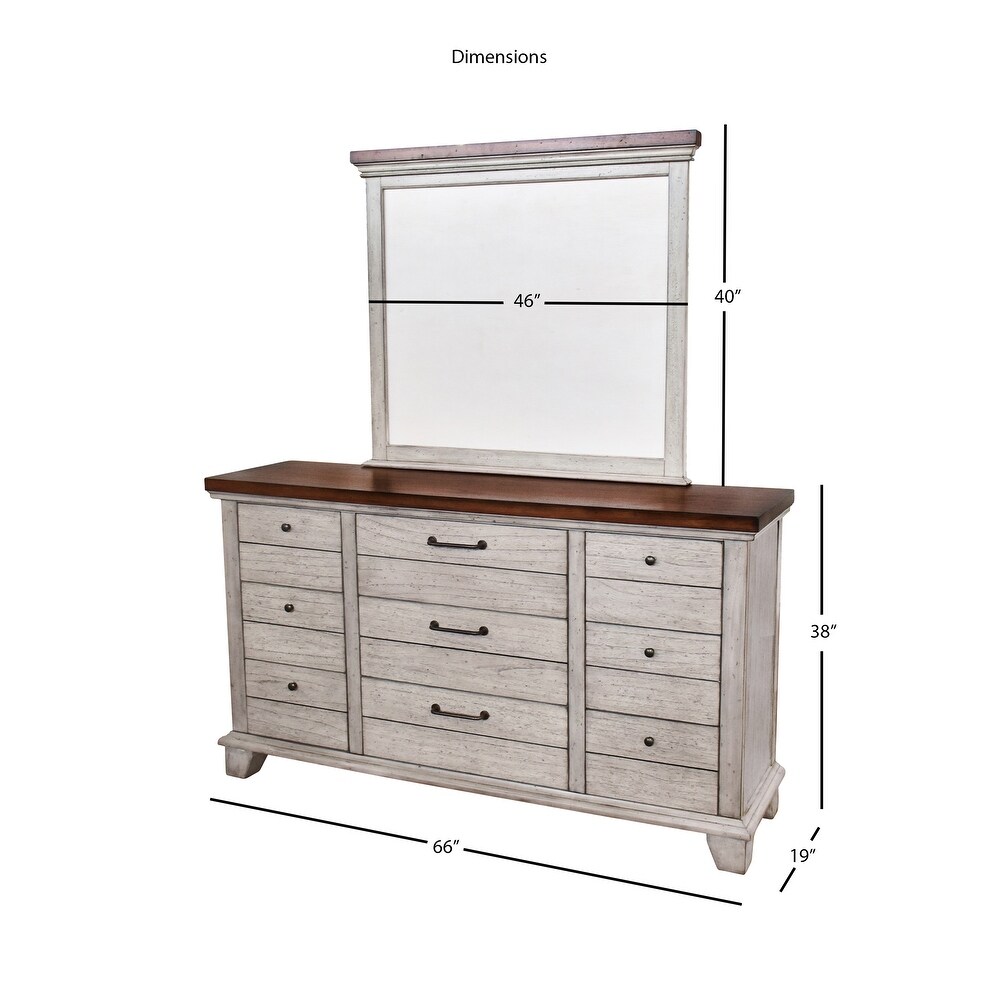 The Gray Barn Overlook Two tone Dresser and Mirror