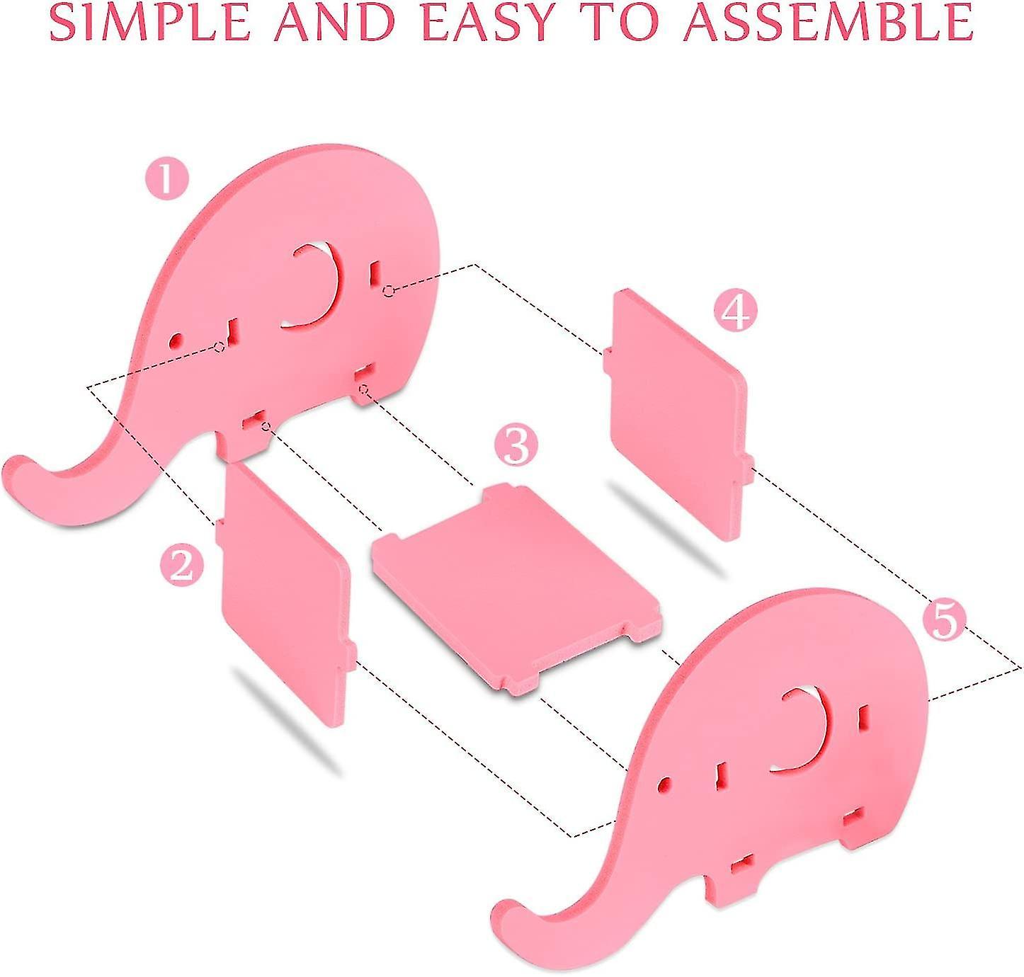 Desk Organiser， Cute Elephant Pen Pot Pencil Holder With Cell Phone Standpink (d-b2)