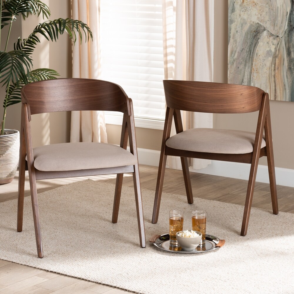 Danton Mid Century Modern Wood Dining Chair Set (2PCs)