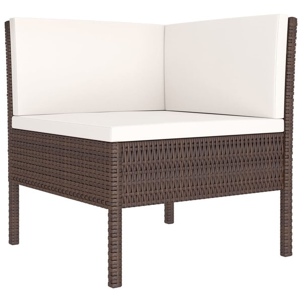 vidaXL 12 Piece Patio Lounge Set with Cushions Poly Rattan Brown