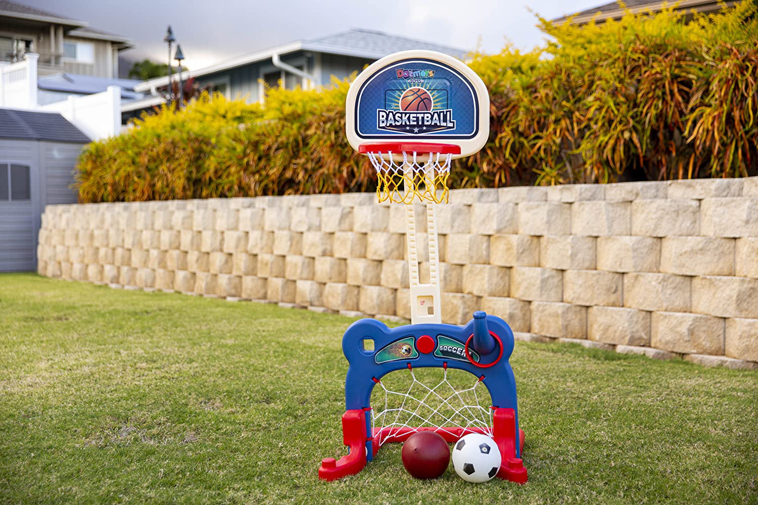 3-in-1 Kids Sports Center: Basketball Hoop， Soccer Goal， Ring Toss Playset - Indoor and Outdoor Activity Center for Toddlers - Toys for Active Kids