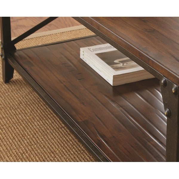 Carbon Loft Fischer Brown Solid Birch and Iron Rustic Coffee Table