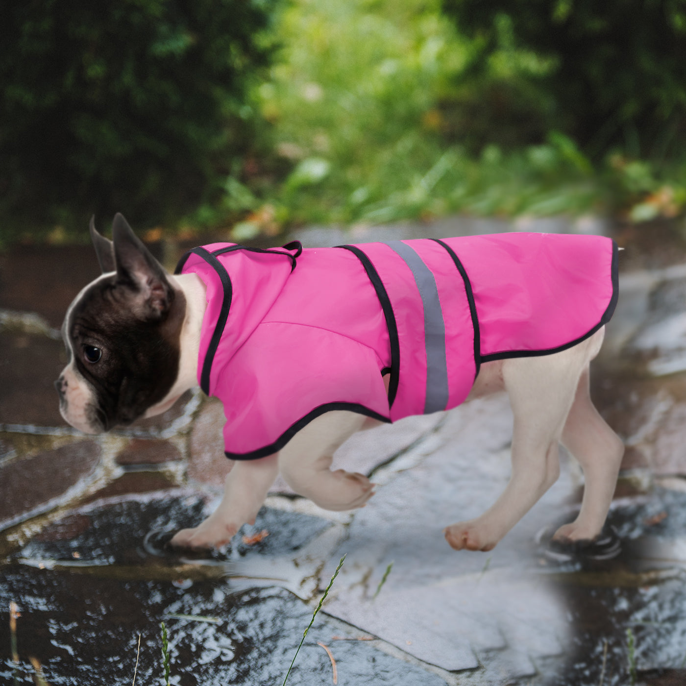 HDE Dog Raincoat Hooded Slicker Poncho for Small to X-Large Dogs and Puppies (Pink， Small)