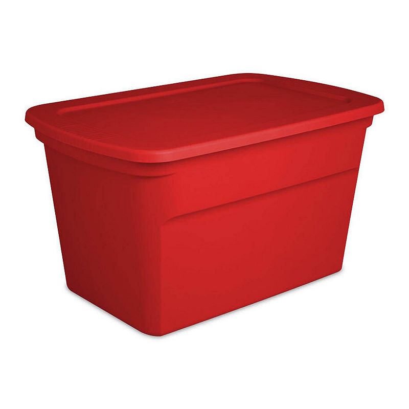 Sterilite Heavy Duty 30 Gallon Stacking Seasonal Storage Tote， Red | 17366606 (6 Pack)