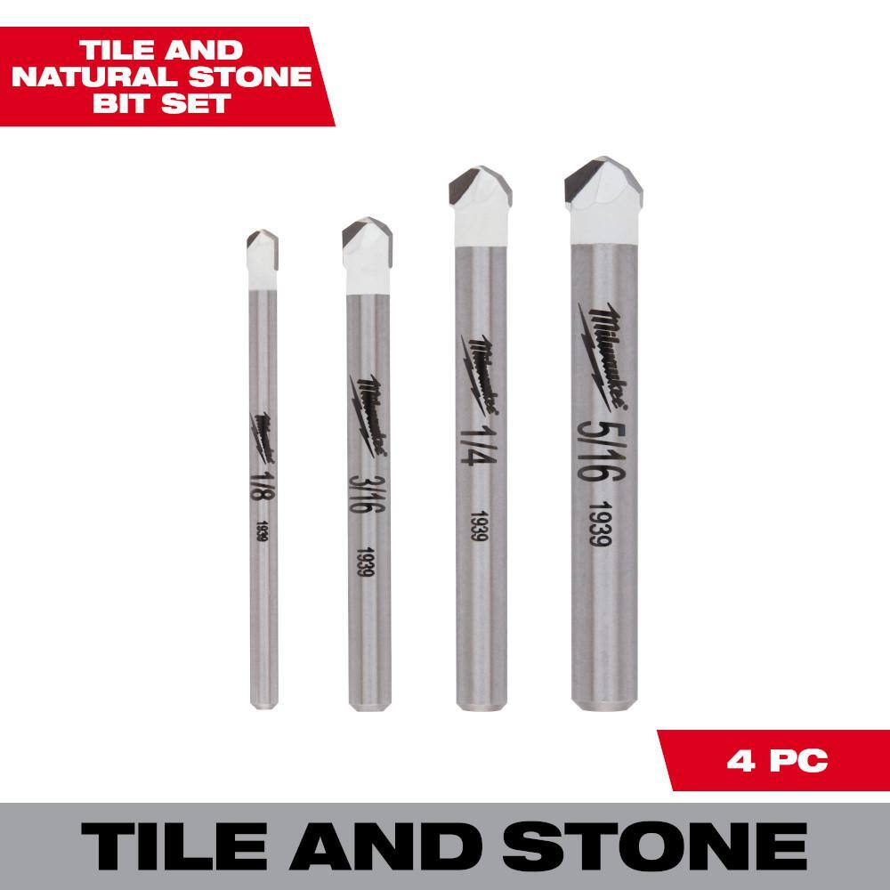 MW Carbide Natural Stone Drill Bit Set (4-Pack) 48-20-8998