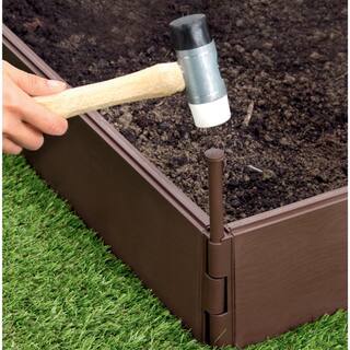 Emsco Bloomers Series 3.8 ft. x 3.8 ft. Brown Resin Raised Garden Bed 2455