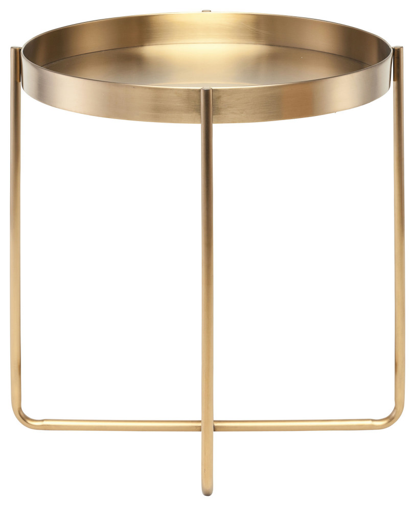 Gaultier Gold Metal Side Table   Contemporary   Side Tables And End Tables   by Kolibri Decor  Houzz