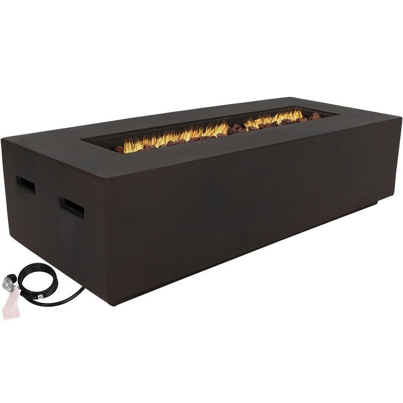 Ultimate Patio 56-Inch Rectangular Propane Gas Fire Pit Coffee Table