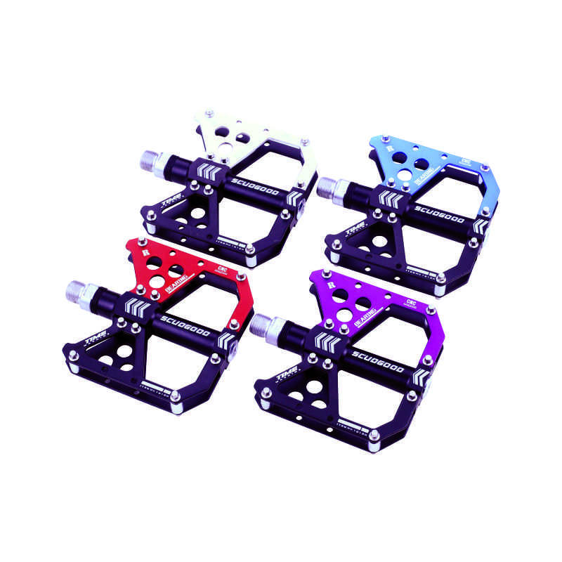 Bicolored aluminum cycling / bicycle foot pedals for MTB bike