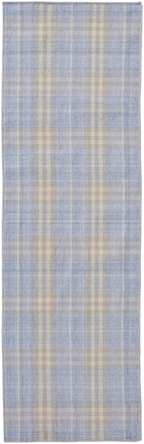 Moya Flatweave Blue and Tan Rug by BD Fine